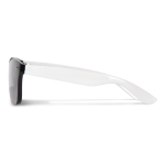 Óculos de sol com lentes espelhadas UV400 com hastes coloridas cor branco quarta vista