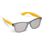 Óculos de sol com lentes espelhadas UV400 com hastes coloridas cor amarelo