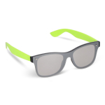 Óculos de sol com lentes espelhadas UV400 com hastes coloridas cor verde-lima