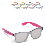 Óculos de sol com lentes espelhadas UV400 com hastes coloridas