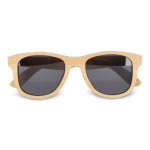 Óculos de sol completamente feitos de bambu com lentes pretas cor natural segunda vista