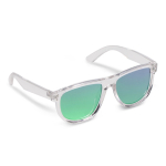 Óculos de sol com armação transparente e lentes espelhadas UV400 cor verde transparente