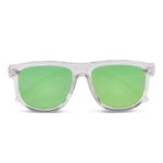 Óculos de sol com armação transparente e lentes espelhadas UV400 cor verde transparente segunda vista