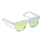Óculos de sol com armação transparente e lentes espelhadas UV400 cor amarelo transparente