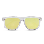 Óculos de sol com armação transparente e lentes espelhadas UV400 cor amarelo transparente segunda vista