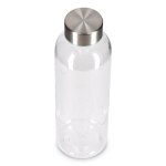 Garrafa de plástico reciclado, tampa prateada, ideal para água 500 ml cor transparente terceira vista