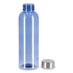 Garrafa de plástico reciclado, tampa prateada, ideal para água 500 ml cor azul transparente segunda vista