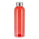 Garrafa de plástico reciclado, tampa prateada, ideal para água 500 ml cor vermelho transparente