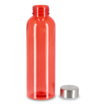 Garrafa de plástico reciclado, tampa prateada, ideal para água 500 ml cor vermelho transparente segunda vista