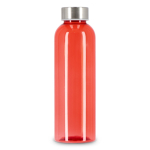 Garrafa de plástico reciclado, tampa prateada, ideal para água 500 ml cor vermelho transparente quarta vista