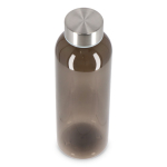 Garrafa de plástico reciclado, tampa prateada, ideal para água 500 ml cor preto transparente terceira vista