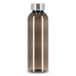 Garrafa de plástico reciclado, tampa prateada, ideal para água 500 ml cor preto transparente quarta vista