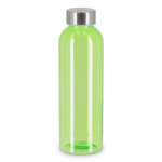 Garrafa de plástico reciclado, tampa prateada, ideal para água 500 ml cor verde-lima transparente