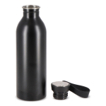 Garrafa de aço inoxidável com pega de silicone na tampa 500 ml cor preto segunda vista