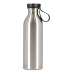 Garrafa de aço inoxidável com pega de silicone na tampa 500 ml cor prateado quarta vista