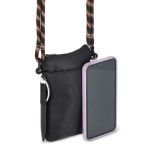 Bolsa tiracolo compacta para levar artigos essenciais do quotidiano cor preto quinta vista