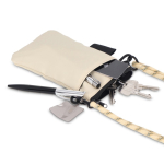 Bolsa tiracolo compacta para levar artigos essenciais do quotidiano cor bege quarta vista