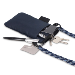 Bolsa tiracolo compacta para levar artigos essenciais do quotidiano cor azul-escuro quarta vista