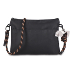 Bolsa tiracolo para levar artigos essenciais do quotidiano cor preto segunda vista