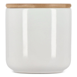 Frasco de cerâmica ideal para guardar alimentos, tampa de bambu 550 ml cor branco segunda vista