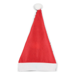 Chapéu de Pai Natal feito de lantejoulas bicoloridas cor vermelho quarta vista