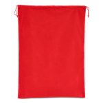 Saco de oferta grande feito de feltro com cordão a condizer cor vermelho quarta vista