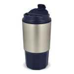 Copo para levar de aço inoxidável com tampa antiderrame 450 ml cor azul-escuro sétima vista