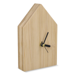 Relógio de cabeceira feito de bambu em forma de casa para personalizar cor natural