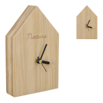 Relógio de cabeceira feito de bambu em forma de casa para personalizar