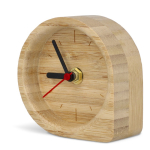 Relógio de cabeceira decorativo feito de bambu natural personalizável cor natural segunda vista