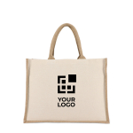 Saco de algodão com laterais e fundo de juta 320 g/m² vista principal