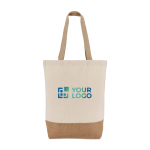 Saco de algodão com fole inferior e asas de juta 320 g/m2 vista principal