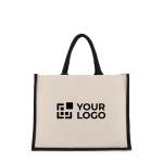 Saco de algodão com laterais e fundo de juta colorido 320 g/m2 vista principal