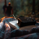 Rádio portátil solar com lanterna e bateria externa de emergência cor preto oitava vista