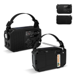 Rádio portátil solar com lanterna e bateria externa de emergência