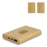 Powerbank de bambu sustentável com certificação FSC 5000 mAh