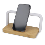 Carregador sem fios de bambu para secretária com iluminação 15 W cor natural segunda vista