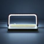 Carregador sem fios de bambu para secretária com iluminação 15 W cor natural sétima vista