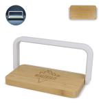 Carregador sem fios de bambu para secretária com iluminação 15 W