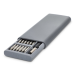 Kit de ferramentas de precisão para reparar dispositivos eletrónicos cor cinzento terceira vista