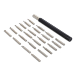 Kit de ferramentas de precisão para reparar dispositivos eletrónicos cor cinzento quarta vista