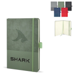 Caderno de couro sintético de aspecto original, folhas A5 pautadas