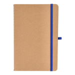 Caderno de capa mole de papel kraft FSC, folhas A5 quadriculadas cor azul segunda vista
