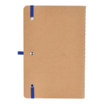 Caderno de capa mole de papel kraft FSC, folhas A5 quadriculadas cor azul terceira vista
