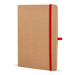 Caderno de capa mole de papel kraft FSC, folhas A5 quadriculadas cor vermelho