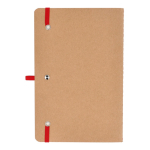 Caderno de capa mole de papel kraft FSC, folhas A5 quadriculadas cor vermelho terceira vista