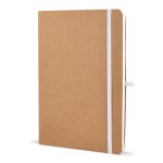 Caderno de capa mole de papel kraft FSC, folhas A5 quadriculadas cor branco