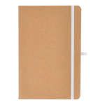 Caderno de capa mole de papel kraft FSC, folhas A5 quadriculadas cor branco segunda vista