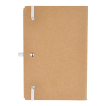 Caderno de capa mole de papel kraft FSC, folhas A5 quadriculadas cor branco terceira vista