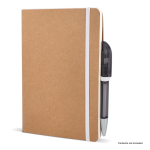 Caderno de capa mole de papel kraft FSC, folhas A5 quadriculadas cor branco quinta vista